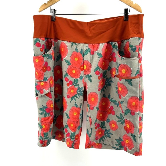 SHREDLY Limitless Stretch High Rise Waistband Margie Floral Print Shorts Size 20 - Picture 3 of 4